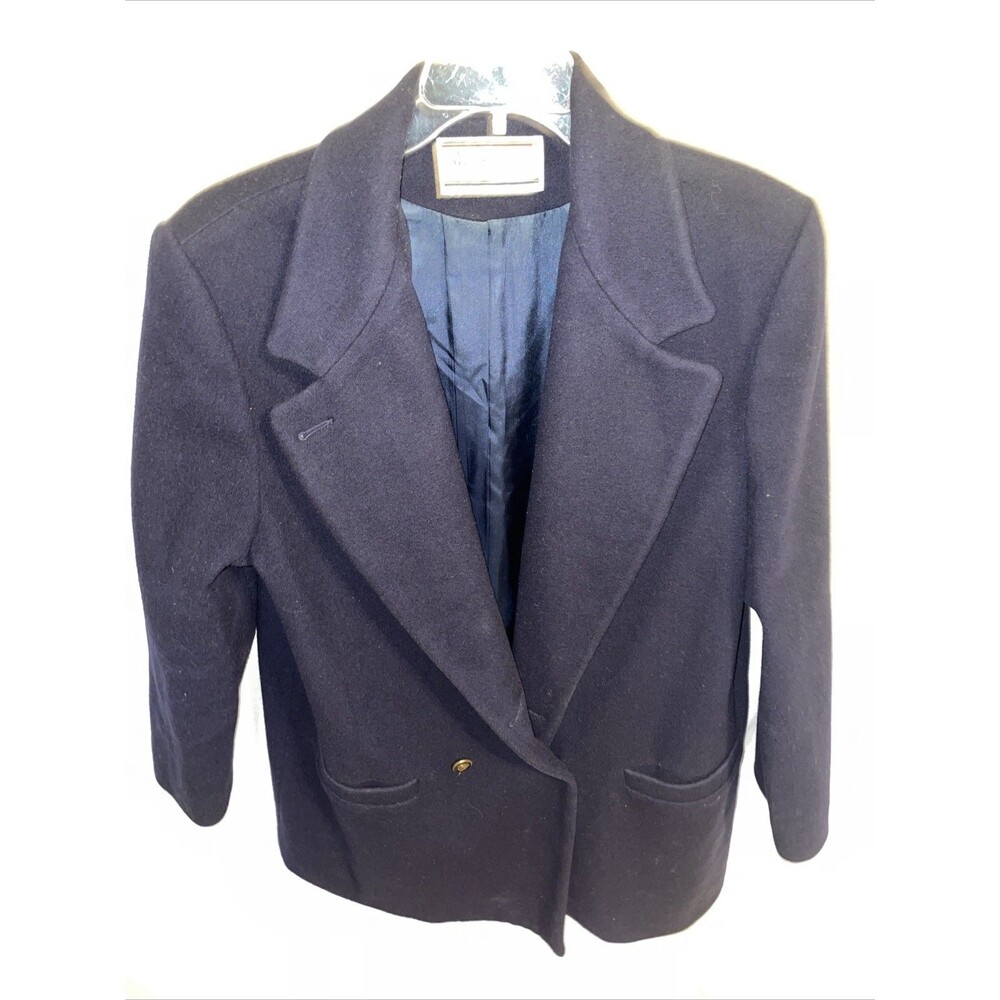 Mackintosh Women’s Dressy Coat Size Large Blue Wool Outdoors Going Out Party